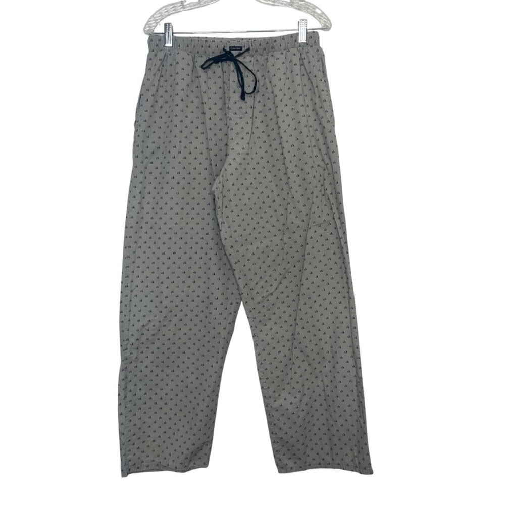 Calvin Klein Pajama Lounge Pants Mens Large Tan Black Lightweight